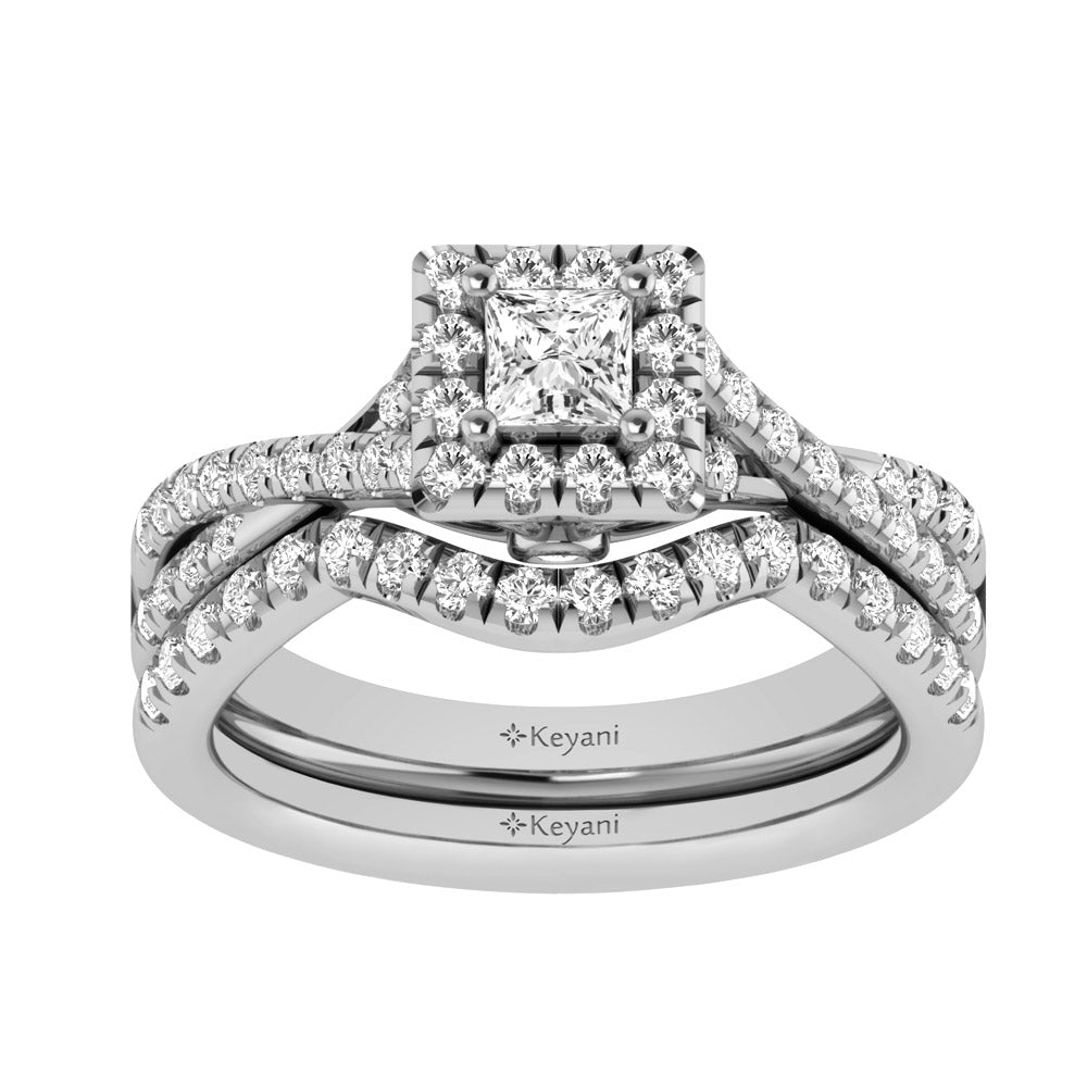 14KT White Gold 1Ct.Tw. Diamond keyani Bridal Ring - 62511W