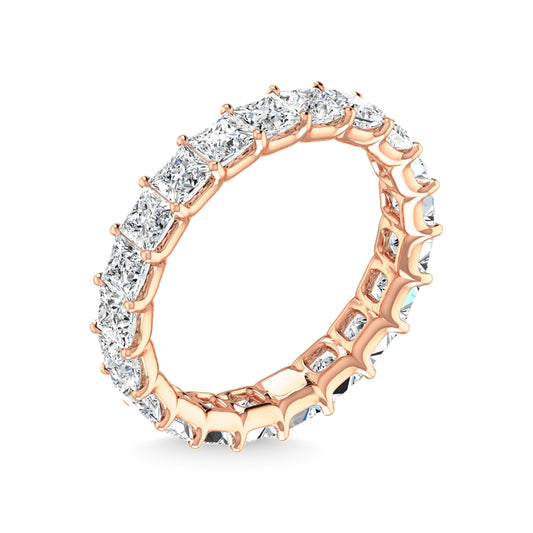 14K Rose Gold 2 3/8 CT Tw. Princess Shape Lab Grown Diamond Full Eternity Band - Additional Clever Gem Image 3