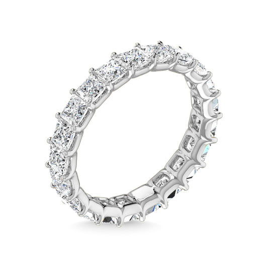 14K White Gold 2 3/8 CT Tw. Princess Shape Lab Grown Diamond Full Eternity Band - Additional Clever Gem Image 3