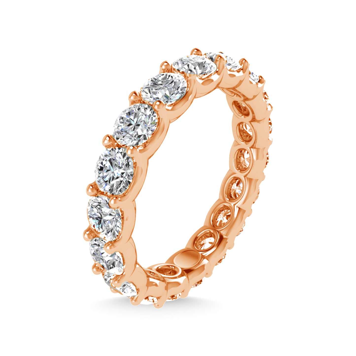 14K Rose Gold 1 1/6 CT Tw. Round Shape Lab Grown Diamond Full Eternity Band - Additional Clever Gem Image 4