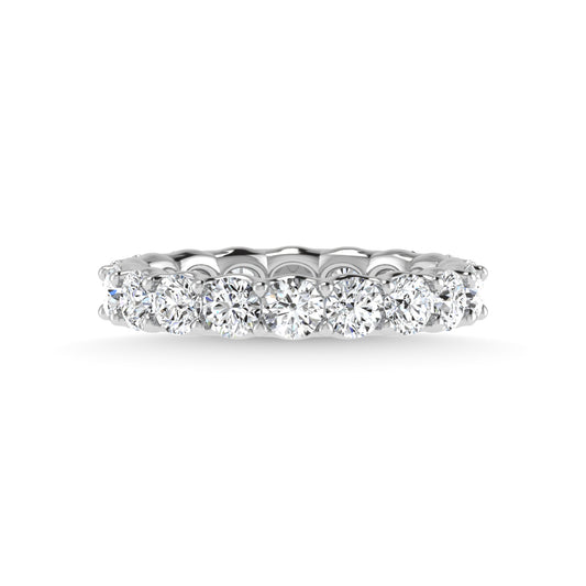 14K White Gold 2 1/10 CT Tw. Tw. Round Shape Lab Grown Diamond Full Eternity Band - Additional Clever Gem Image 3