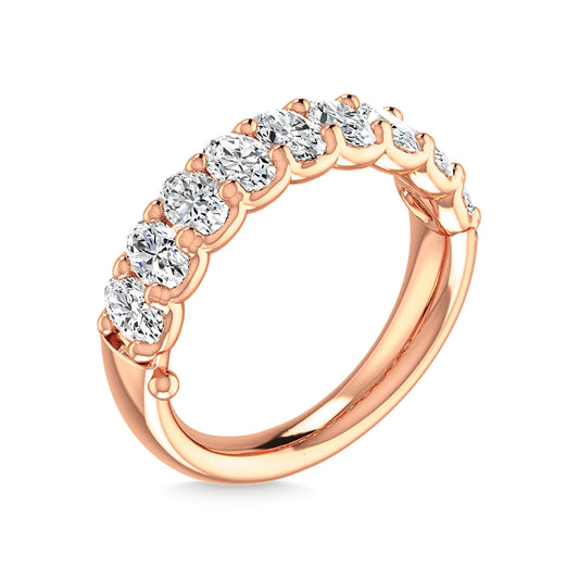 14K Rose Gold 1 Ct.Tw. Oval Shape Lab Grown Diamond Half Way Eternity Band - Additional Clever Gem Image 3