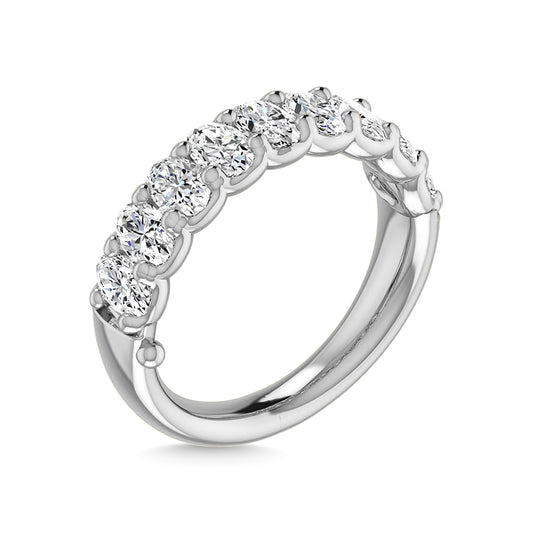 14K White Gold 1 Ct.Tw. Oval Shape Lab Grown Diamond Half Way Eternity Band - Additional Clever Gem Image 3