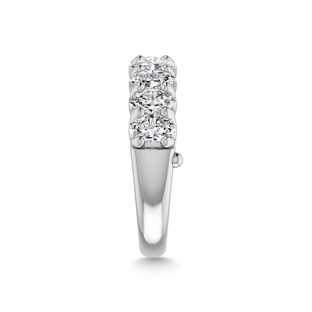 14K White Gold 1 Ct.Tw. Oval Shape Lab Grown Diamond Half Way Eternity Band - Additional Clever Gem Image 4