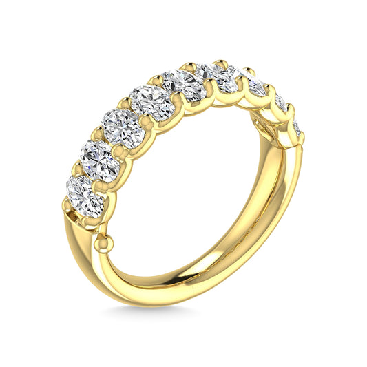 14K Yellow Gold 1 Ct.Tw. Oval Shape Lab Grown Diamond Half Way Eternity Band - Additional Clever Gem Image 3