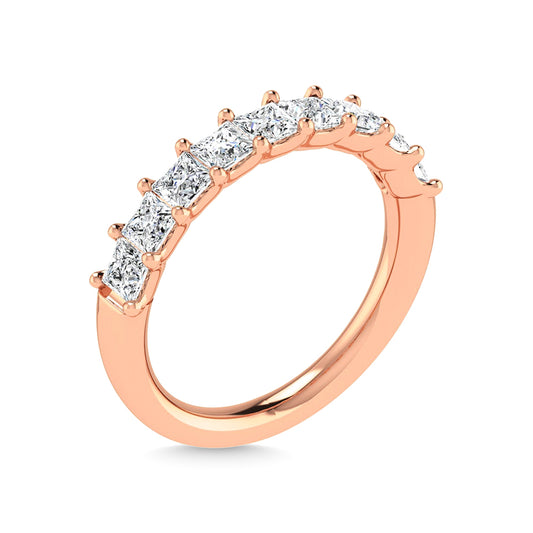 18K Rose Gold 1 Ct.Tw. Princess Shape Lab Grown Diamond Half Way Eternity Band - Additional Clever Gem Image 3