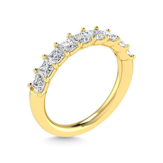 14K Yellow Gold 1 1/3 Ct.Tw. Princess Shape Lab Grown Diamond Half Way Eternity Band - Additional Clever Gem Image 3