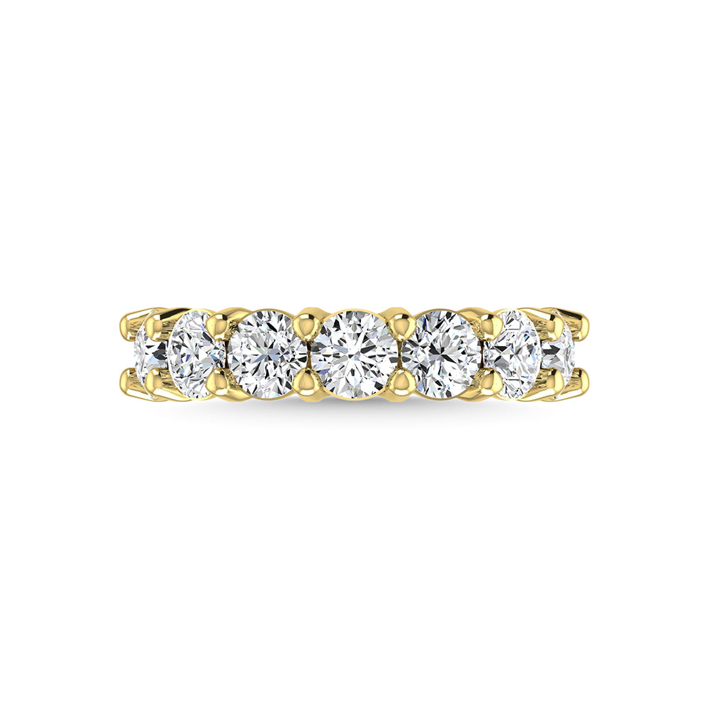 14K Yellow Gold 7/8 Ct.Tw. Round Shape Lab Grown Diamond Wedding Band - Lab Grown Diamond Ring - Alpier Jewelers