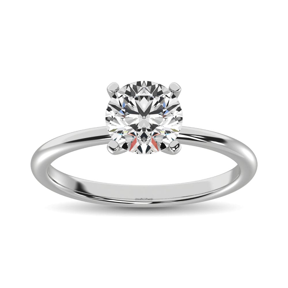 14K White Gold Lab Grown Diamond 1/2 Ct.Tw. IGI Certified CVD VS1+ G+ Solitaire Ring (Available in 0.50ctw to 7ctw) - LG-SOL-100W-SI
