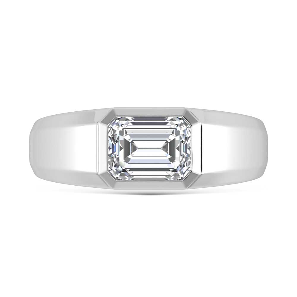 14K White Gold Lab Grown Diamond 2 Ct.Tw. Mens Band - Men's Ring