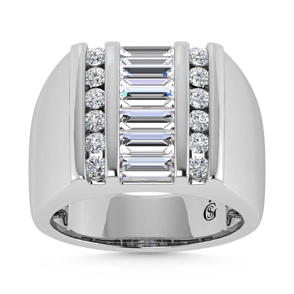 14K White Gold Lab Grown Diamond 2 Ct.Tw. Mens Ring - Men's Ring