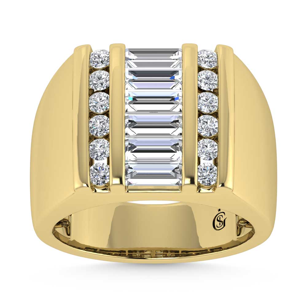 14K Yellow Gold Lab Grown Diamond 2 Ct.Tw. Mens Ring - Men's Ring