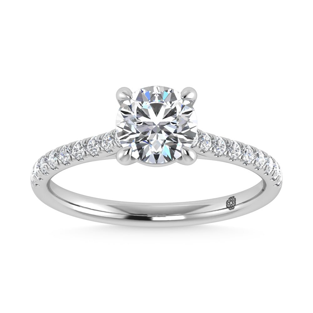 10K White Gold 1 1/4 Ct.Tw. Labgrown Diamond Halo Engagement Ring ( Center 1 CT) - LG1914W-RD-10