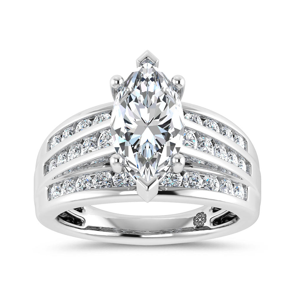 10K White Gold 3 Ct.Tw. Marquise Center Labgrown Diamond Engagement Ring - LG1963W-MQ-20