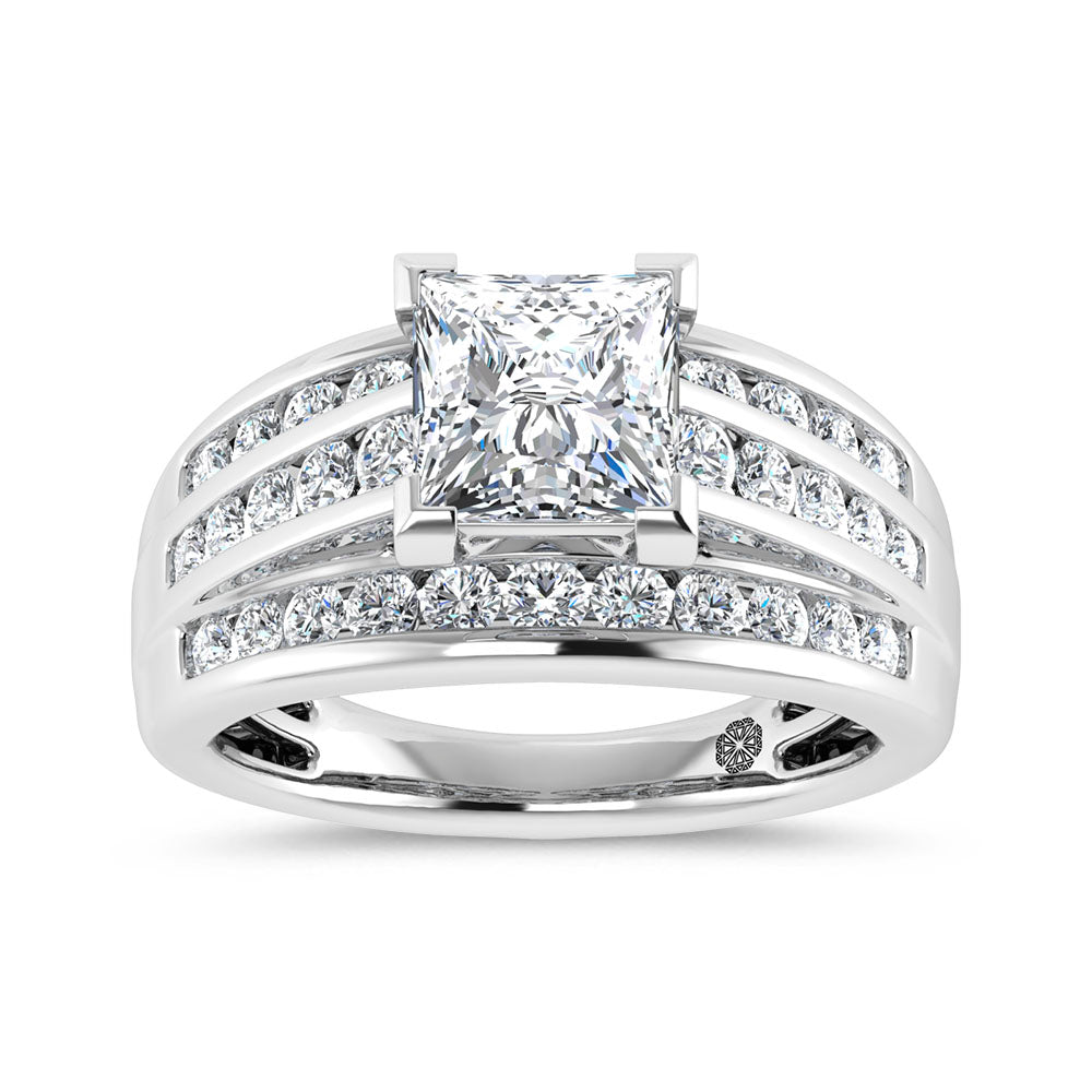10K White Gold 3 Ct.Tw. Princess Center Labgrown Diamond Engagement Ring - LG1963W-PR-20