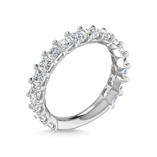 14K White Gold 1 7/8 CT Tw. Princess Shape Lab Grown Diamond Three Forth Eternity Band - Additional Clever Gem Image 3