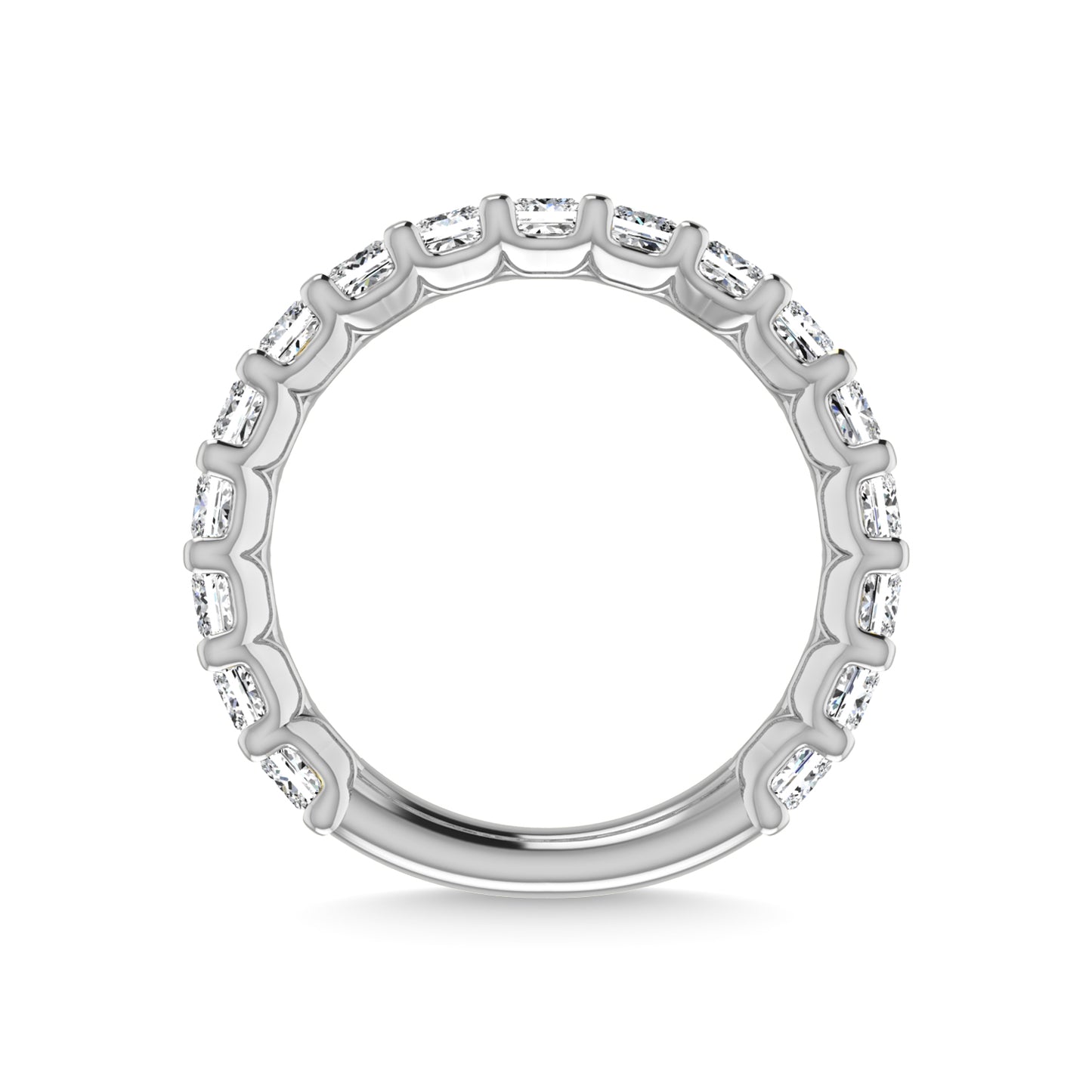14K White Gold 1 7/8 CT Tw. Princess Shape Lab Grown Diamond Three Forth Eternity Band - Additional Clever Gem Image 5
