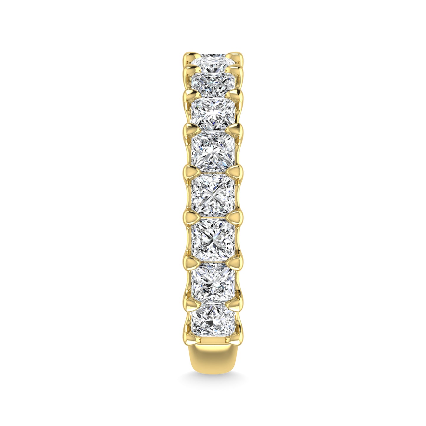 14K Yellow Gold 1 7/8 CT Tw. Princess Shape Lab Grown Diamond Three Forth Eternity Band - Additional Clever Gem Image 4