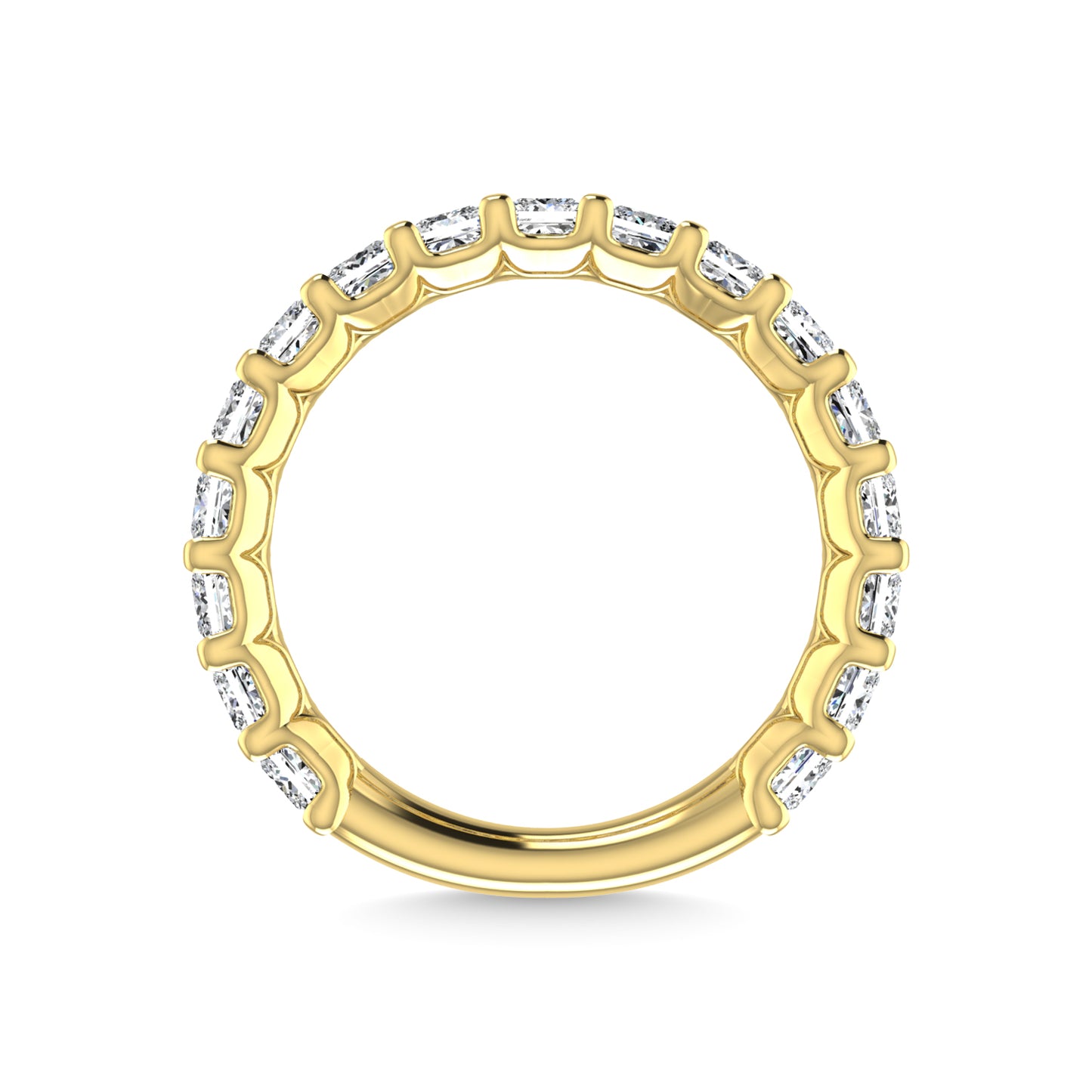 14K Yellow Gold 1 7/8 CT Tw. Princess Shape Lab Grown Diamond Three Forth Eternity Band - Additional Clever Gem Image 5