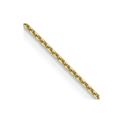 10k Gold .8mm Diamond Cut Round Open Link Cable Chain (16