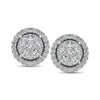 14K White Gold 1/2 Ct.Tw. Diamond Flower Stud Earrings