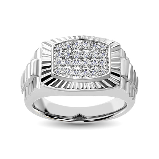 10K White Gold 1/2 Ct.Tw. Diamond Mens Fashion Ring - Men's Ring