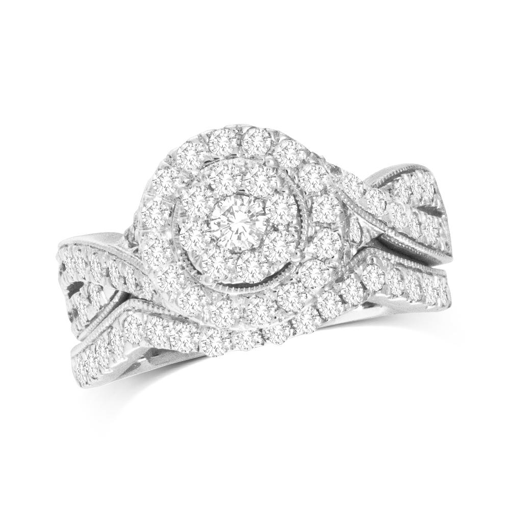 14K White Gold 1 Ct.Tw. Diamond Bridal Ring - 58229W