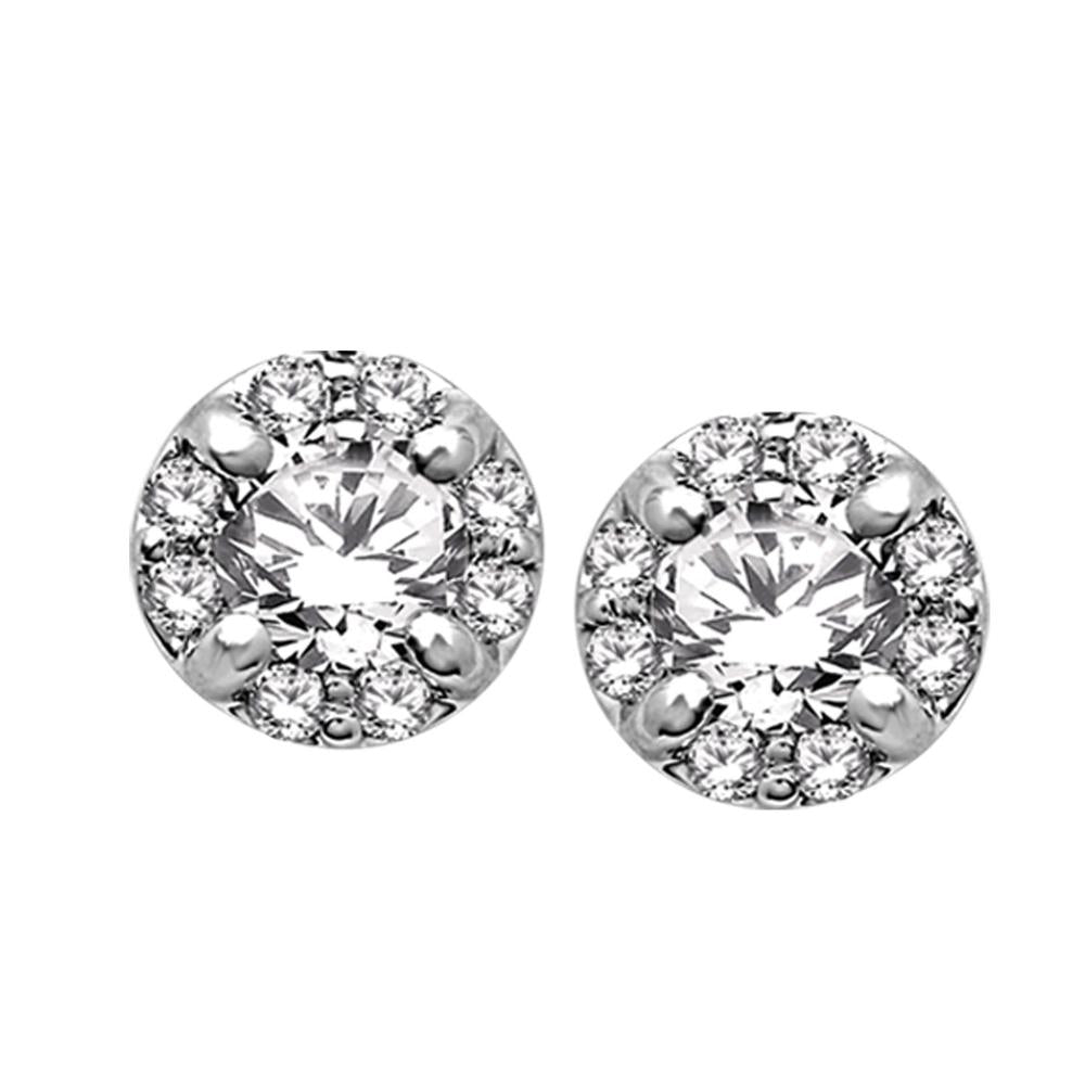 14K White Gold 1/2 Ct.Tw. Diamond Stud Earrings