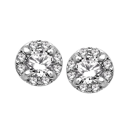 14K White Gold 1/2 Ct.Tw. Diamond Stud Earrings