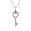 10K White Gold 1/10 Ct.tw Diamond Double Heart Pendant