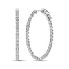 14K White Gold Diamond 3/4 Ct.Tw. In and Out Hoop Earrings