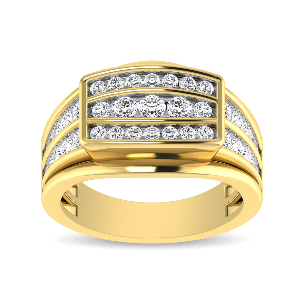 10K Yellow Gold 1 1/2 Ct.Tw. Diamond Mens Fashion Ring - Men's Ring