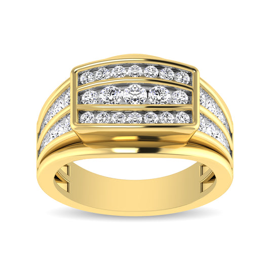 10K Yellow Gold 1 1/2 Ct.Tw. Diamond Mens Fashion Ring - Men's Ring