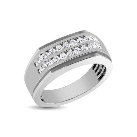 10K White Gold 1/2 Ct.Tw. Diamond Mens Ring - Men's Ring