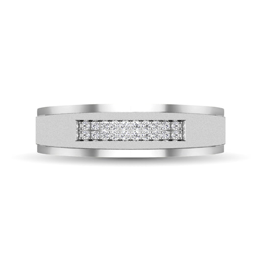 10K White Gold Diamond 1/10 Ct.tw Mens Ring - Men's Ring