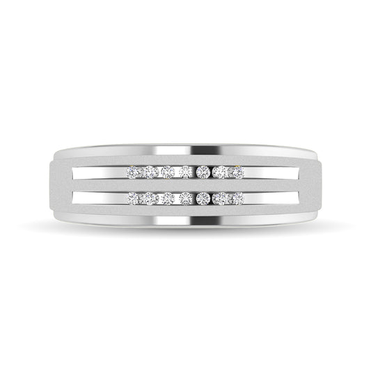 10K White Gold Diamond 1/10 Ct.tw Mens Ring - Men's Ring