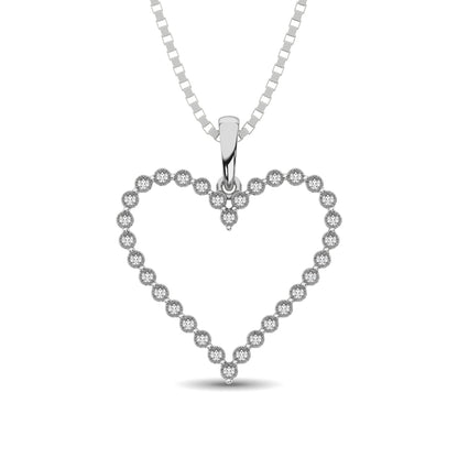 Sterling Silver 1/10 Ct.Tw. Diamond Heart Pendant