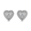 10K White Gold 1/3 Ct.Tw. Diamond Heart Stud Earrings