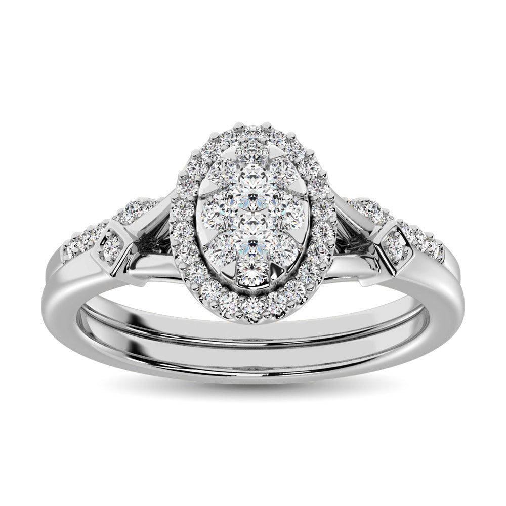 14K White Gold 1/2 Ct.tw Diamond Bridal Ring - 61602W-BR
