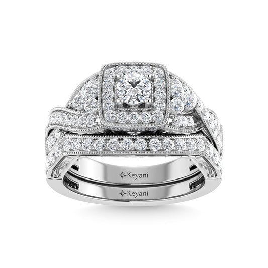 Diamond 1 Ct.Tw. Bridal Ring in 14K White Gold - 62236W