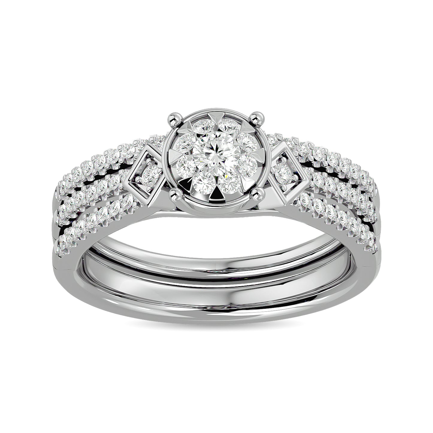 Diamond 1/2 Ct.tw Bridal Ring in 14K White Gold - 62271W