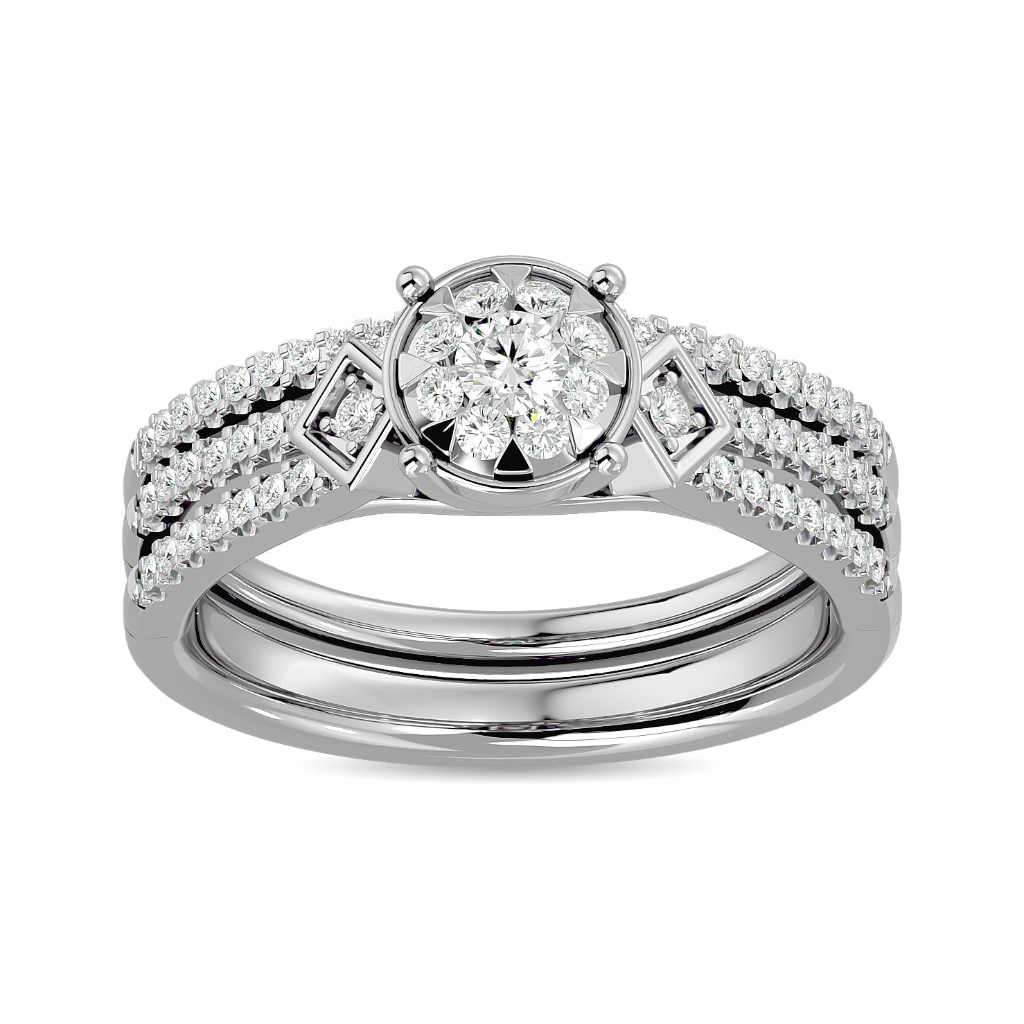 Diamond 1/2 Ct.tw Bridal Ring in 14K White Gold - 62271W