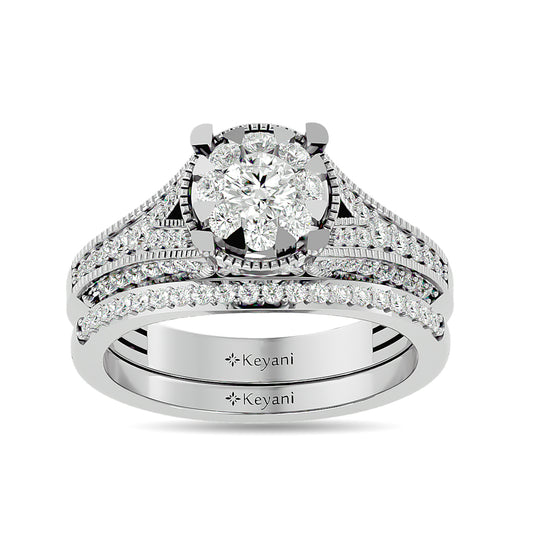 Diamond 1 Ct.tw Bridal Ring in 14K White Gold - 62283W