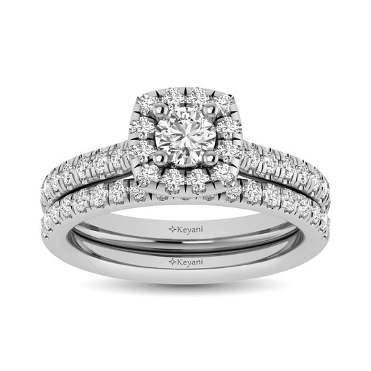 14KT White Gold 1Ct.Tw. Diamond keyani Bridal Ring - 62489W