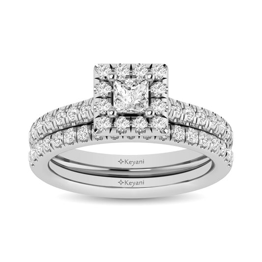 14KT White Gold 1Ct.Tw. Diamond keyani Bridal Ring - 62493W