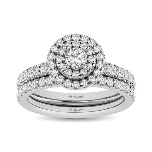 14KT White Gold 1Ct.Tw. Diamond keyani Bridal Ring - 62494W