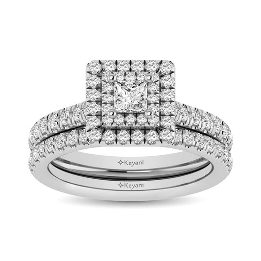 14KT White Gold 1Ct.Tw. Diamond keyani Bridal Ring - 62499W