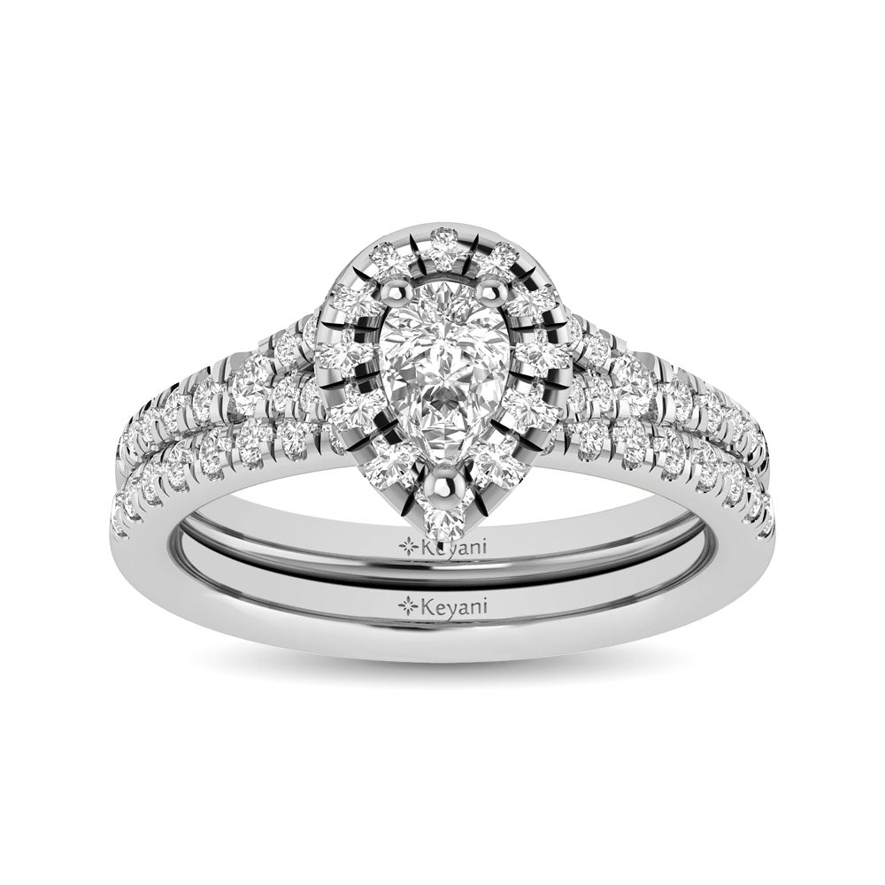 14KT White Gold 1Ct.Tw. Diamond keyani Bridal Ring - 62503W