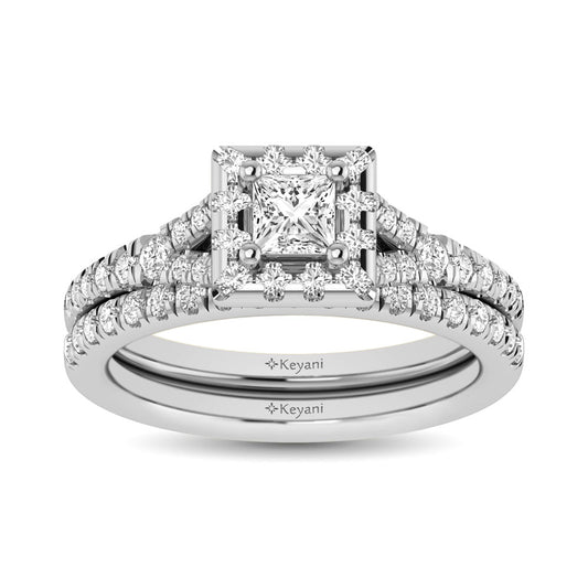 14KT White Gold 1Ct.Tw. Diamond keyani Bridal Ring - 62505W