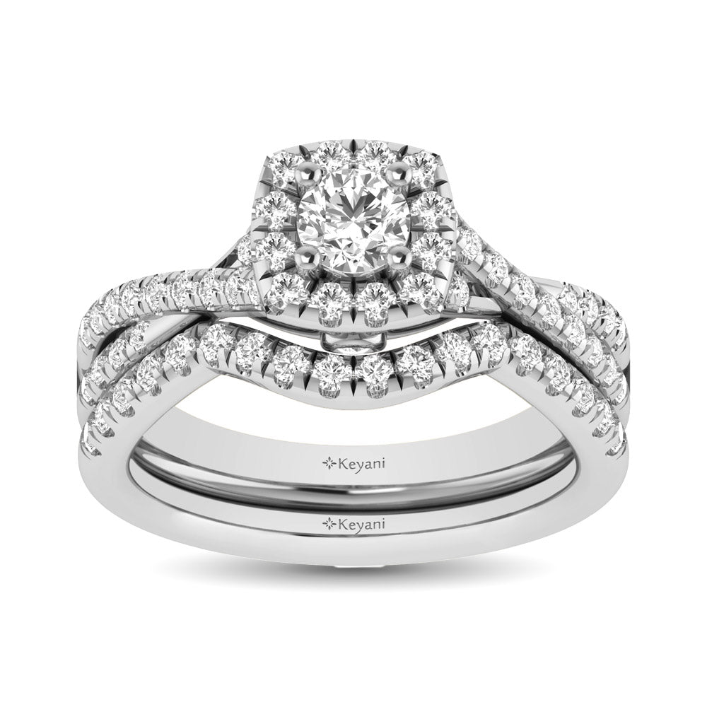 14KT White Gold 1Ct.Tw. Diamond keyani Bridal Ring - 62509W